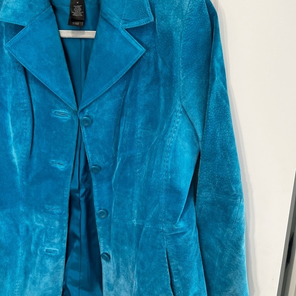 DO NOT BUY Liz Claiborne Women’s Blue Suede Jacket Size Medium - Picture 12 of 12